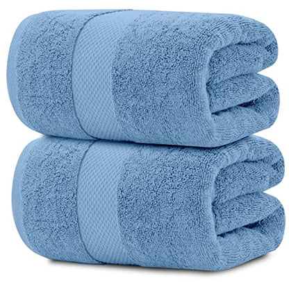 White Classic Luxury Soft Bath Sheet Towels - 650 GSM Cotton Luxury Bath Towels Extra Large 35x70 | Highly Absorbent and Quick Dry | Hotel Quality Extra Large Bath Towels Oversized, Light Blue, 2 Pack - color: 14: Light Blue