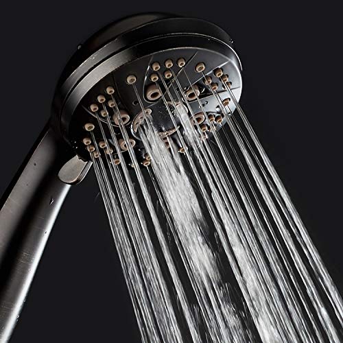 AquaDance High Pressure 6-Setting Hand Held Shower Head with Extra-Long 6 Foot Hose & Bracket – Anti-Clog Nozzles - USA Standard Certified - Top U.S. Brand - OIL RUBBED BRONZE - color: Oil Rubbed Bronze