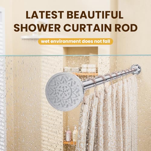TITGIPE Shower Curtain Rod 32-80 Inches, No Drill Shower Rod Tension, Never Rust Anti-Slip Adjustable Shower Curtain Rod for Bathroom Window, Never Collapse, Easy to Use, Silver - color: Silver, size: 32-80 inches