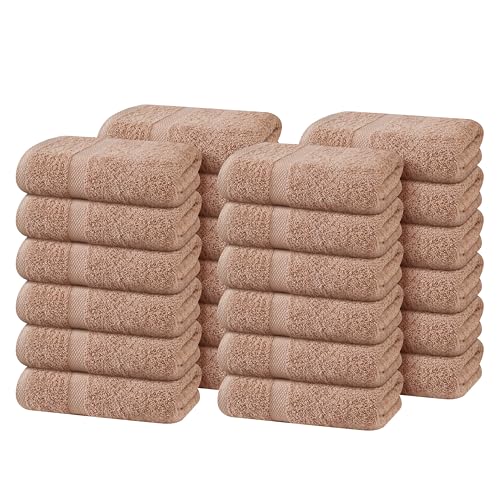 Hand Towel Set of 24-100% Cotton Ultra Soft Highly Absorbent Washable Reusable 600 GSM Lighter Weight, Quick Dry Towels for Bathroom Gym Kitchen Hotel Spa - 16x27 Inch Hand Towels Beige - color: Beige, size: Pack of 24
