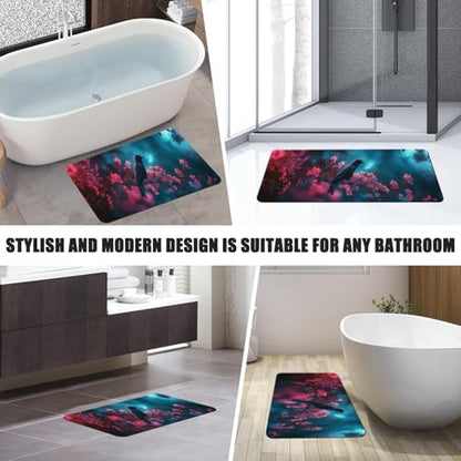 Bathroom Runner Mat Rugs Long,Bird on a background of jasmine flowers design Diatomite Stone Bath Mat Large Absorbent Diatomaceous Earth Mat Non Slip Fast Dry Shower Mat Bathroom Rugs 16x42in - color: Design20