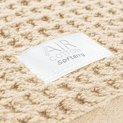 Softerry Waffle Bath Towel Set - 100% Soft Cotton - Plush and Extra Absorbent - Luxury Hotel & Spa Quality - Fade Resistant - Eco-Friendly (Natural, Set of 8 Towels) - color: Natural, size: Set of 8 Towels