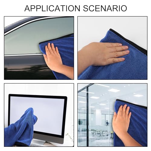 Tefola Wipes Shower Cleaning Cloths, Drying Towel, Super Absorbent Microfiber Bath Towels, Soft Microfiber Cleaning Cloth for Shower, Car, Home, Office, Set of 3 (Blue, 40 * 60cm) - color: Blue