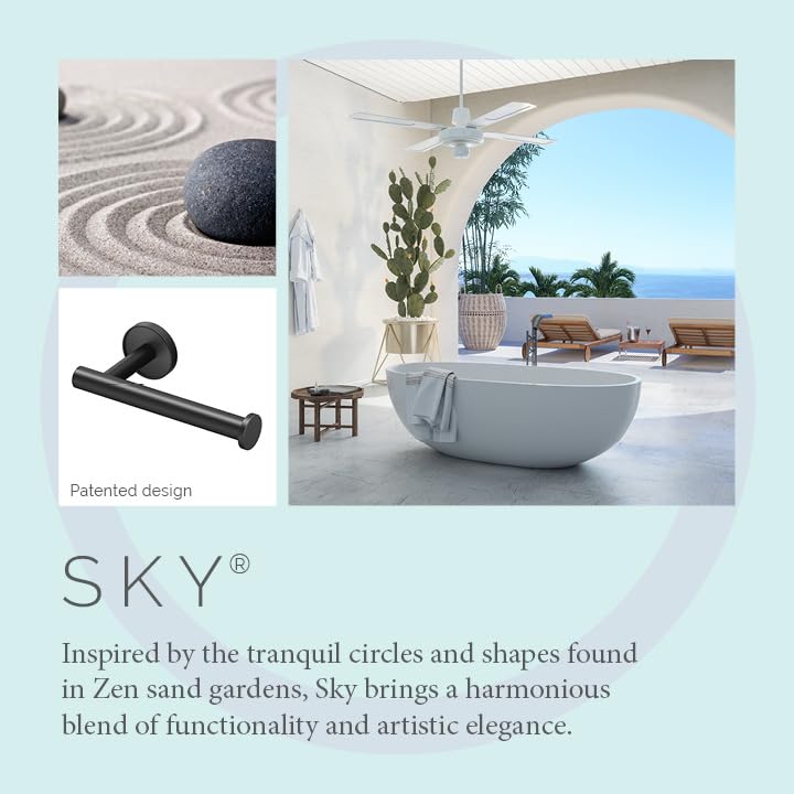 Gatco 5553MX Sky Toilet Paper Holder, Matte Black - color: Sky Matte Black