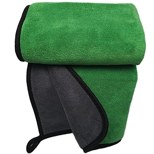 SOFTBATFY Ultrasoft, Large, Thick and Quick Drying Car Microfiber Cleaning Towel 800GSM Polishing Waxing Auto Detailing Towel Cloth (6pack,16 x 16inches) (Grey- Green) - color: 6pack,16 X 16inches Grey- Green