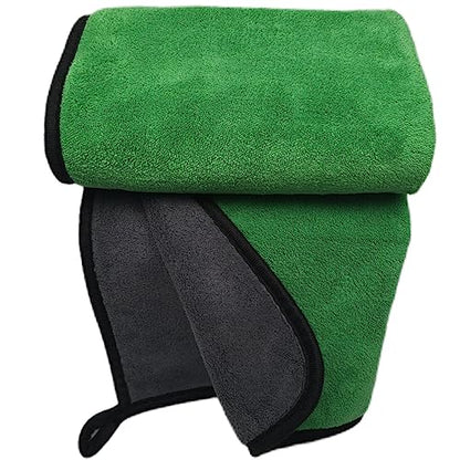 SOFTBATFY Ultrasoft, Large, Thick and Quick Drying Car Microfiber Cleaning Towel 800GSM Polishing Waxing Auto Detailing Towel Cloth (6pack,16 x 16inches) (Grey- Green) - color: 6pack,16 X 16inches Grey- Green