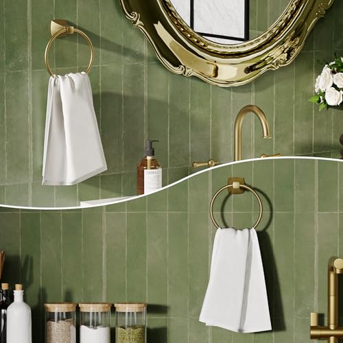 Hand Towel Holder for Bathroom Brushed Gold Towel Ring Stainless Steel and Zinc Alloy Towel Hanger Wall Mount for Bath, Kitchen - color: Brushed Gold