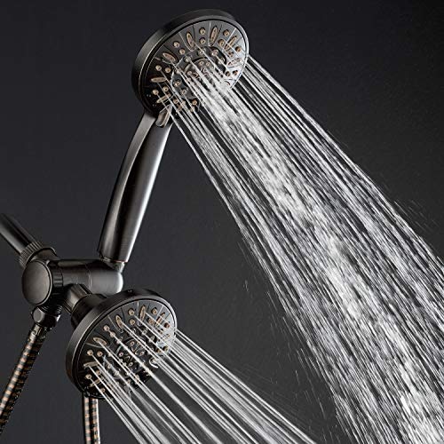 AquaDance Oil Rubbed Bronze Premium High Pressure 48 3-Way Combo for The Best of Both Worlds – Enjoy Luxurious Rain Head and 6-Setting Hand Held Shower Separately or Together | Enjoy Two 6-Setting Rain & Hand Showerheads Separately or Together for the Bes