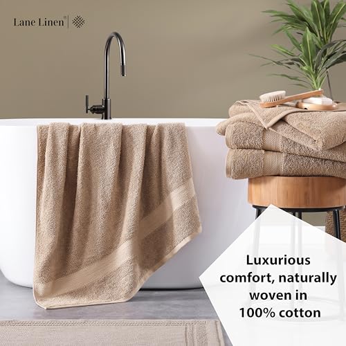 LANE LINEN Large Bath Sheet Set Oversized Soft Absorbent Quick Dry - Taupe | Bath Sheets Set - OEKO-TEX Certified, Ring-Spun Durability, Generously Sized, Oversized & Roomy, Lightweight & Breathable - color: 08: Taupe, size: 2 Piece Bath Sheets