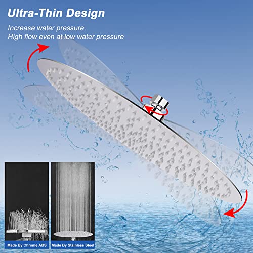 NearMoon Rain Shower Head, Ultra-Thin Design-Pressure Boosting, Awesome Some Experience, High Flow Stainless Steel Rainfall Head (16 Inch, Chrome Finish) - color: Chrome Finish, size: 16 Inch