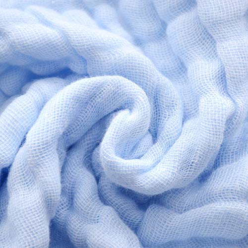 Baby Washcloths - Natural Cotton Baby Wipes - Soft Newborn Face Towel for Sensitive Skin - 10 Pack, 12x12 inches - color: Blue