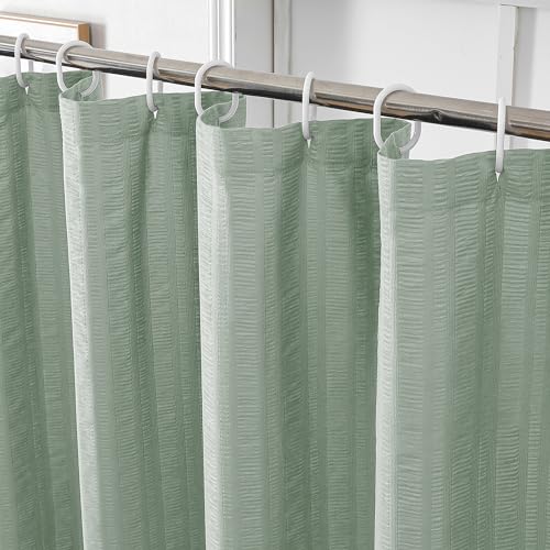 Aiyufeng Moga Sage Green Fabric Shower Curtain - Soft & Lightweight Small Shower Curtain with Texture for Narrow Stall Size, Machine Washable, 36" Wx72 L, Green - color: Sage Green, size: 36"W x 72"L (Pack of 1)
