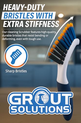 Grout Brush with Stiff Bristles – Heavy-Duty Scrub Brush for Tile, Bathroom, Shower, and Floor Cleaning – Precision Hand Cleaning Tool - style: Small Hand Brush