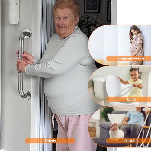 20 Inch Polished Chrome Shower Grab Bar with Anti-Slip Knurled Grip | YuanDe Stainless Steel Bathroom Grab Bars，Shower Handrail Support, Handicap Elderly Balance Assist Handles-2Packs - color: Chrome, size: 20inch-2Pack