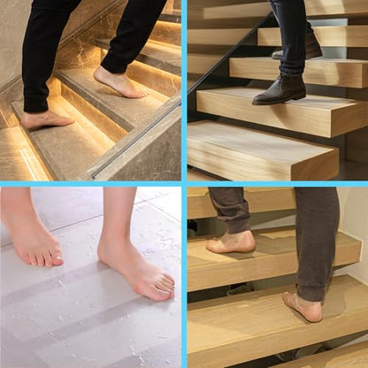 LifeGrip Anti Slip Transparent Anti Slip Tape, 6 inch by 38 feet, Non-Slip Traction Grip Tape to Tubs, Boats, Stairs, Clear, Soft, Comfortable for Bare feet (6" X 38') - size: 6" X 38'