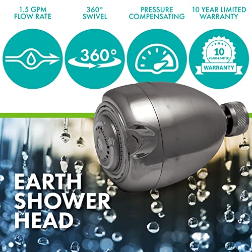 Niagara Conservation High Efficiency 1.5 GPM Earth Spa 3-Spray Showerhead in Brushed Nickel, N2915BN - color: Brushed Nickel, size: 1.5 GPM