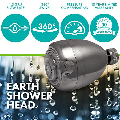 Niagara Conservation High Efficiency 1.5 GPM Earth Spa 3-Spray Showerhead in Brushed Nickel, N2915BN - color: Brushed Nickel, size: 1.5 GPM