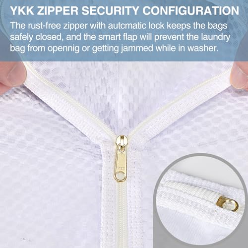 3 pcs Durable Honeycomb Mesh Laundry Bags for Delicates 16" x 19" (2 Large) 12" x 15" (1 Medium) - size: 2 Large X 1 Medium