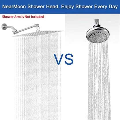 NearMoon Rain Shower Head, High Flow Stainless Steel Square Rainfall Shower, High Pressure Design, Awesome Shower Experience Even At Low Water Flow (10 Inch, Brushed Nickel) - color: Brushed Nickel, size: 10 Inch Square