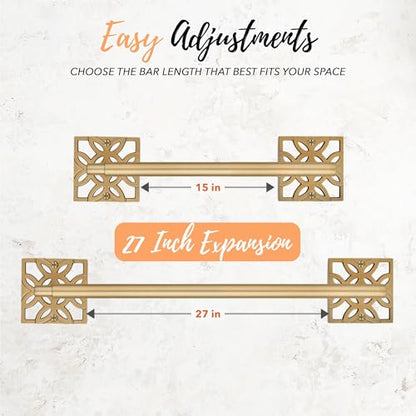 Autumn Alley 5-Piece Bathroom Hardware Set – Antique Gold (Muted, Brushed Finish – Not Shiny), Wall Mounted Towel Bar, Towel Ring, Toilet Paper Holder & Robe Hooks, Bathroom Accessories Set Complete - color: Antique Gold (Muted)
