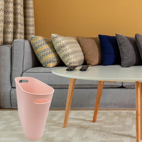 ROYFACC Small Trash Can Plastic Bathroom Wastebasket 3.2 Gallon Slim Garbage Container Bin with Handle for Home Kitchen Bathroom Bedroom Office, 2 Pack, Pink - color: Pink
