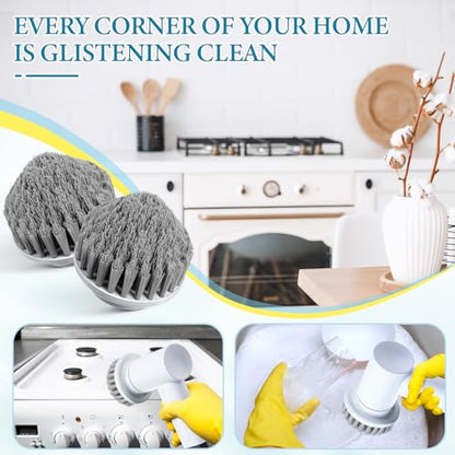 2 Pcs Cone Brush Heads Compatible with SYNOSHI Spin Scrubber | Reach Hard-to-Clean Corners, Durable PBT & ABS Material, Easy Replacement Design, Multi-Surface Cleaning