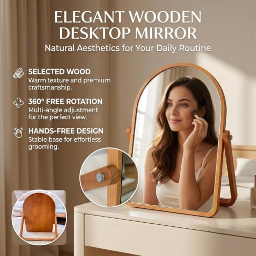 ZOROSY Table Desk Vanity Mirrors for Girl- Portable Folding Makeup Mirrors, Wall-Mounted Mirrors for Living Room, Bathroom,Bedroom (16.5" L x 12" W)