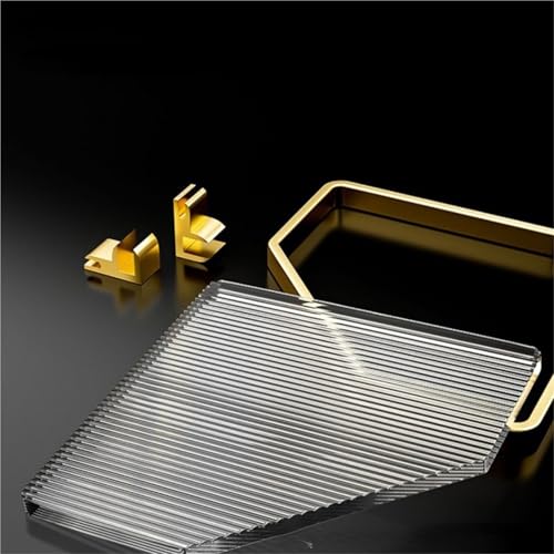 Bathroom Shelves Metal Acrylic Electroplating Wall Hanging Corner Shelf Waterproof Strong Bearing Shower Shelf(B) - color: B