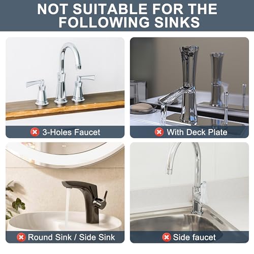 Kitchen Faucet Sink Splash Guard - Faucet Guard & Draining Mat Black | Silicone water catcher mat, Sink drain pad behind fauce; Sink rubber mat, Faucet Mat, kitchen bathroom protect around faucet - color: Black