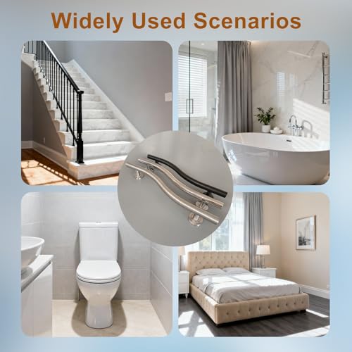 24 Inch Wave Grab Bar, Polished Chrome Shower Handrail, 2 Pack | 304 Stainless Steel, Wave Shaped Fully Welded 1.25" Tube, ADA Compliant Safety Handrail for Elderly & Disabled - color: Wave Shaped Polished, size: 24 inch - 1.25 inch Dia