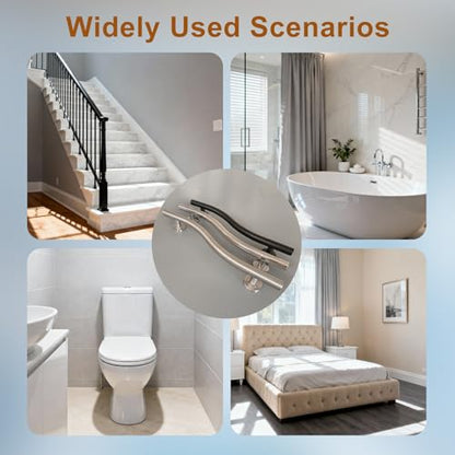24 Inch Wave Grab Bar, Polished Chrome Shower Handrail, 2 Pack | 304 Stainless Steel, Wave Shaped Fully Welded 1.25" Tube, ADA Compliant Safety Handrail for Elderly & Disabled - color: Wave Shaped Polished, size: 24 inch - 1.25 inch Dia