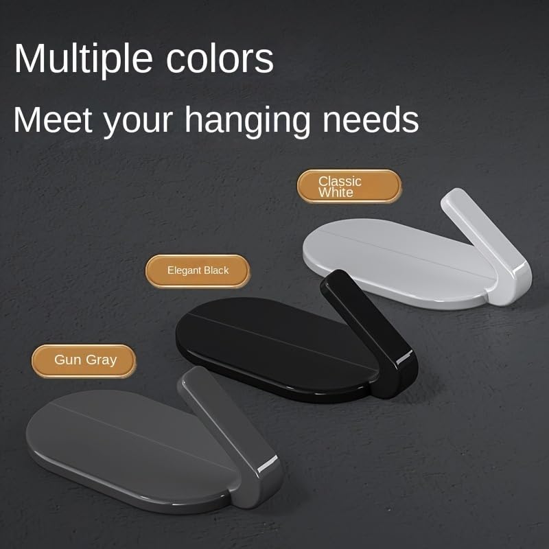 5Pcs Strong Adhesive Towel Hooks - No Drill Wall Door Mount, No Residue Hangers for Bathroom Toilet