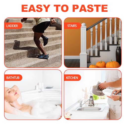 Angoily Wear-resistant Anti-slip Tape for Bathroom and Stairs, Waterproof Abrasive Non-skid Strip with Gray Pebble Texture, 10cm X 5m Roll, Bathtub and Shower Safety Grip