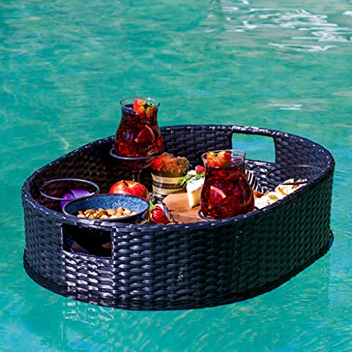 Deluxe Floating Tray for Pool - Floating Pool Tray - Stylish Breakfast Tray on the Water - Floating Bar for Pool