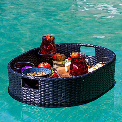 Deluxe Floating Tray for Pool - Floating Pool Tray - Stylish Breakfast Tray on the Water - Floating Bar for Pool