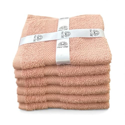 Super Soft 570 GSM Luxury Cotton Face Towel/Washcloths Set of 6, 100% Cotton Zero Twist Ring-Spun Heavyweight, Super Absorbent Wash Cloths – Designed for Exfoliation, Comfort, and Durability. - color: Rose Pink