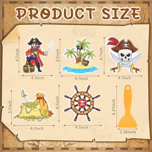 Fullhawl 30 Pcs Pirate Non Slip Shower Stickers, Bathtub Safety | 30 Pack Pirate Theme, Durable Anti Slip Surface, Strong Grip Adhesive, Fun Safety Solution for Kids' Bath Time - style: Pirate