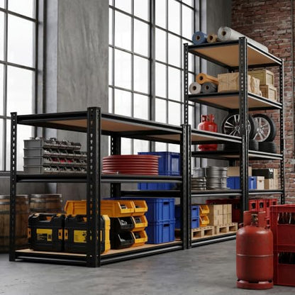 Heavy Duty Storage Shelving Unit, 5-Tier Adjustable Garage Shelves, 2025 lbs Capacity Metal Organizer Utility Rack, Freestanding for Kitchen Pantry Basement, 28" W x 12" D x 60" H - size: 28Wx12Dx60H