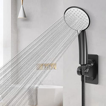 NearMoon Self Adhesive Shower Head Holder-Adjustable Handheld Shower Holder NO Drilling Wall Mount Waterproof (1 Pack, Matte Black) - style: Matte Black