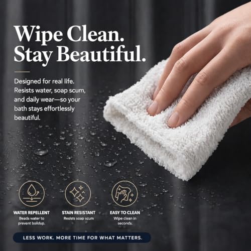 EHZNZIE Dark Grey Shower Curtain Liner 72x72, PEVA Waterproof Bath Curtain, No Chemical Smell, 3 Weighted Magnets, Durable with Rustproof Metal Grommets - color: Dark Grey, size: 72"W x 72"L (Pack of 1)
