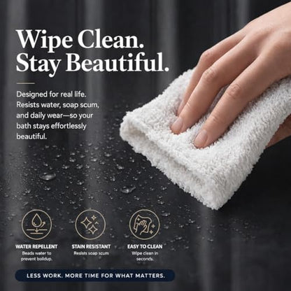 EHZNZIE Dark Grey Shower Curtain Liner 72x72, PEVA Waterproof Bath Curtain, No Chemical Smell, 3 Weighted Magnets, Durable with Rustproof Metal Grommets - color: Dark Grey, size: 72"W x 72"L (Pack of 1)