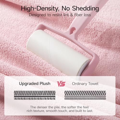 REDKISS Pack of 6 Pink Towel Set - 2 Extra Large Bath, 2 Hand, 2 Washcloths, Ultra Soft & Highly Absorbent, Quicker to Dry, Towels for Bathroom, Spa, Hotel, Gym - color: Pink
