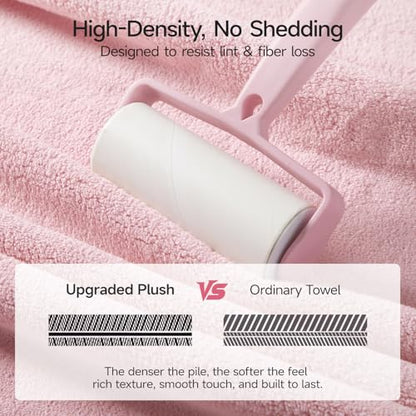 REDKISS Pack of 6 Pink Towel Set - 2 Extra Large Bath, 2 Hand, 2 Washcloths, Ultra Soft & Highly Absorbent, Quicker to Dry, Towels for Bathroom, Spa, Hotel, Gym - color: Pink