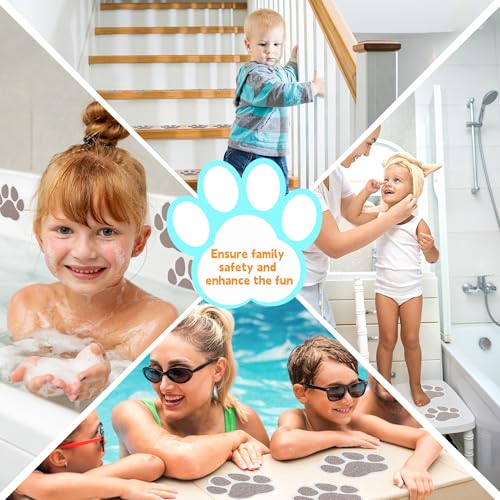 Secopad 20 PCS Original Non-Slip Bathtub Stickers, Large Safety Bathroom Tubs Showers Treads Adhesive Decals with Scraper - color: Brown