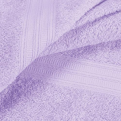 BOUTIQUO 6 Pack Cotton Towel Set, Contains 2 Bath Towels 27x54 inch, 2 Hand Towels 16x24 inch & 2 Wash Coths 12x12 inch, Ideal Everyday use, Ultra Soft Compact & Lightweight - Purple - color: Purple, size: 6 Piece Towel Set