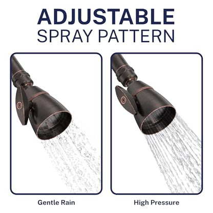 HammerHead Showers® Solid Metal 2 Inch High Pressure Shower Heads - OIL RUBBED BRONZE – 2.5 GPM Shower Heads High Pressure - High Flow Shower Head with ADJUSTABLE SPRAY PATTERN - Fixed Shower Head - color: Oil Rubbed Bronze, size: 2.5 GPM Standard