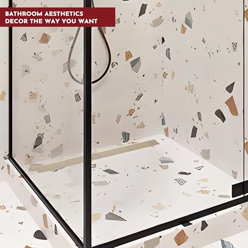 Linear Shower Drain, 36 inch Brushed Gold | Including Hair Catcher and Removable Grate, 304 Stainless Steel, Easy to Install and Clean (Drain Base Not Included) - color: Brushed Gold, size: 36 inch