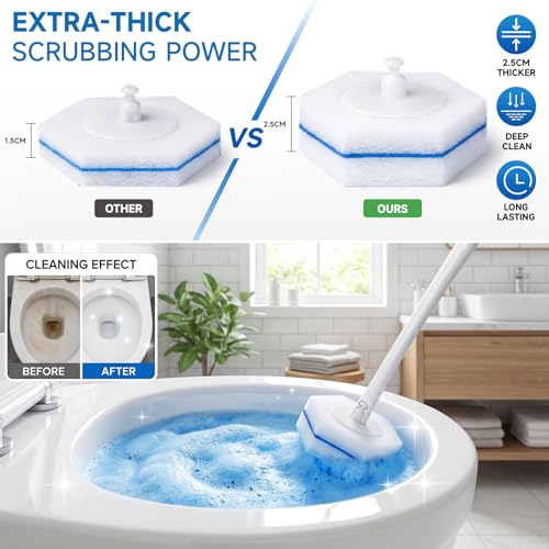 50PCS Toilet Wand Refills – Compatible with Clorox Toilet Wand, Bathroom Bowl Cleaners, Disposable Brush Replacement Head Scrubbers, Scrubbing Refill Pads with Fresh Scent, Toilet Brush Heads