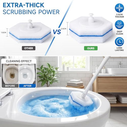 50PCS Toilet Wand Refills – Compatible with Clorox Toilet Wand, Bathroom Bowl Cleaners, Disposable Brush Replacement Head Scrubbers, Scrubbing Refill Pads with Fresh Scent, Toilet Brush Heads
