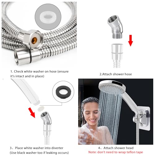 NearMoon Shower Elbow Adapter for Shower Head, Solid Brass 45°G1/2 Male to Female Shower Arm Extension Connector, Polish Chrome (Small) - style: Small